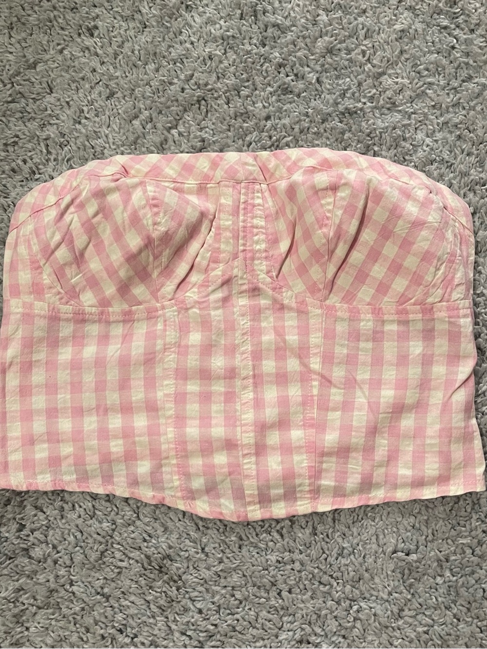 Free People Leilani Gingham Bustier Tube Top